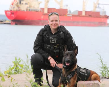 DRPS welcomes first female K9 officer and PSD Kaos
